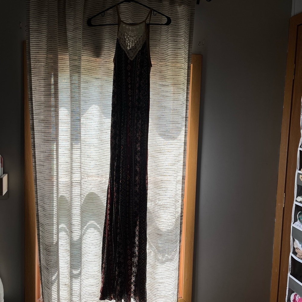 Rue21 Black and Cream Lace Maxi Dress